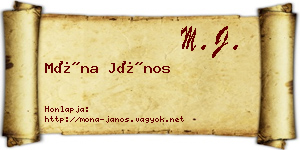 Móna János névjegykártya